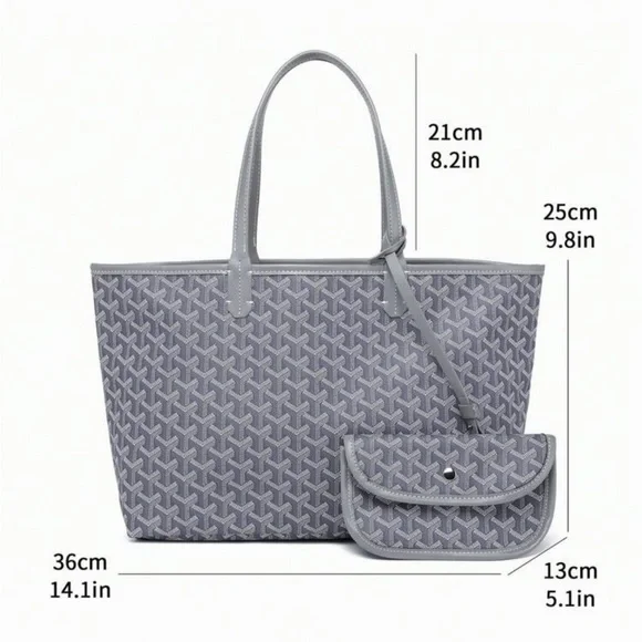 Gray fashion tote bag - Picture 3 of 6